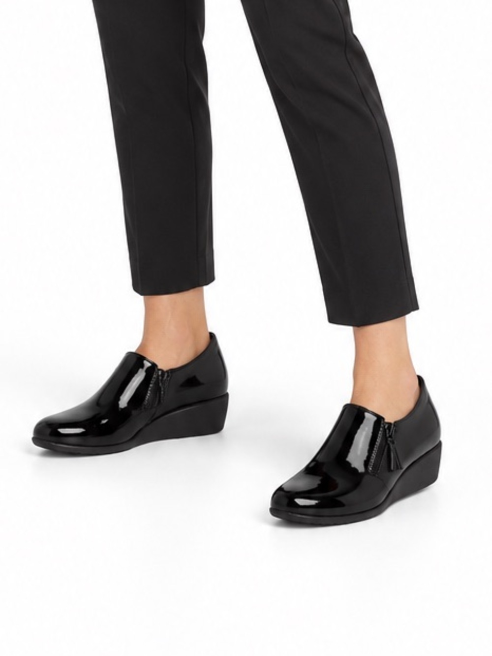 Cole Haan 'Callie' Slip-On Black Patent Leather Waterproof Boots Women's Size 7